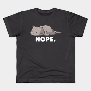 Nope Funny Cute Lazy Cat Gift Kids T-Shirt